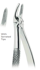 Extracting Forceps for Children With serrated tips for Upper incisors and roots   Fig. 30S