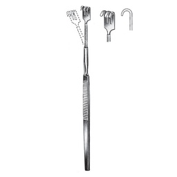 [RI-148-03] Flexible Retractor, Blunt, 3 Prongs, 16cm