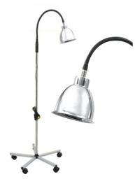 [RAM-176-00] Examination Lamp complete with Halogen Bulb (Chrome plated steel tubing. Foldable stainless steel base with 5 castors)