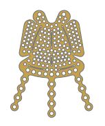 [FOF-21-04M] Obital Floor Mesh, Thickness 0.4, Gold